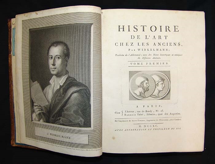 Histoire de L'Art chez les Anciens. Traduite de l'Allemand; avec des Notes historiques et critiques de différens Auteurs. 2 vols. (in 3 Parts). Paris, 1790-1803.