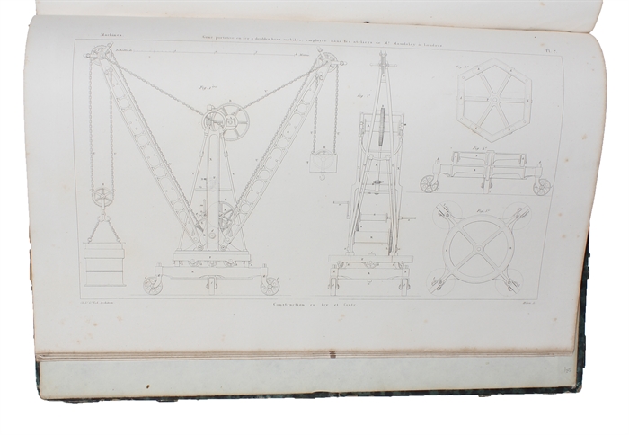 Application Générale du Fer, de la Fonte, de la Tôle et des Poteries dans les Constructions Civiles, Industrielles et Militaires, dans celles des Ponts Fixes ou Suspendus, des Chemin de Fer, des Ecluses et Digues a la Mer, etc. etc. 2 vols. (Vol. 1...