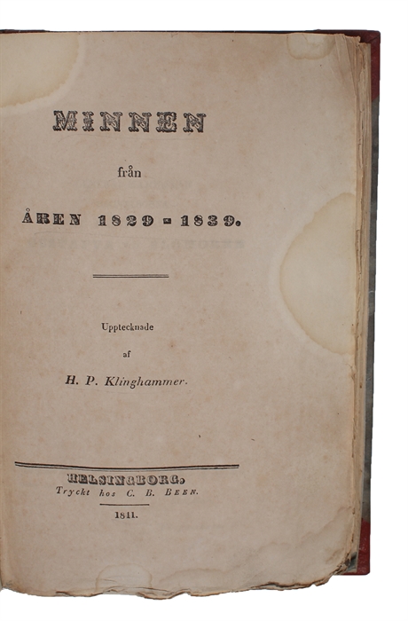 Minnen från Åren 1829-1839.