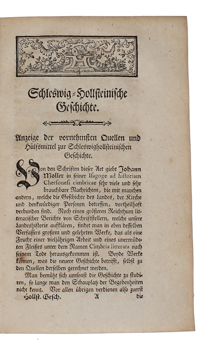 Geschichte der Herzogthümer Schleswig und Hollstein. 1.-4. Theil (4 Bde, alles).