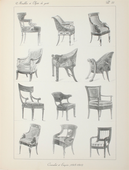 Meubles et Objets de Gout 1796-1830. 678 Documents tirés des Journaux de Modes et de la "Collection" de la Mesangère. Preface et Notice par Paul Cornu.