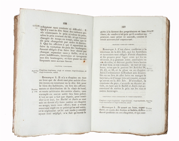 Remarques et Animadversions, sur L'Approbation des Lois et Coustumier de Normandie usitéés es juridictions de Guerneze, et Particulierement en La Cour Royale de la ditte Isle. Tome Premier (of 2).