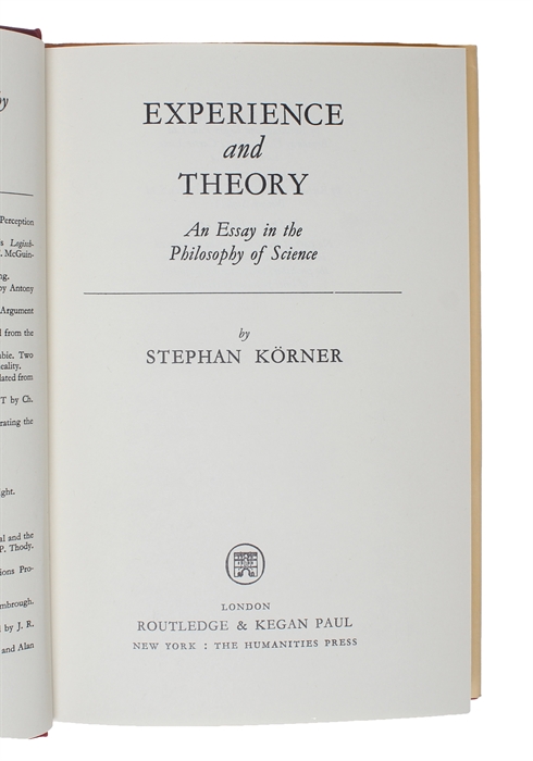 Experience and Theory: An Essay in the Philosophy of Science.