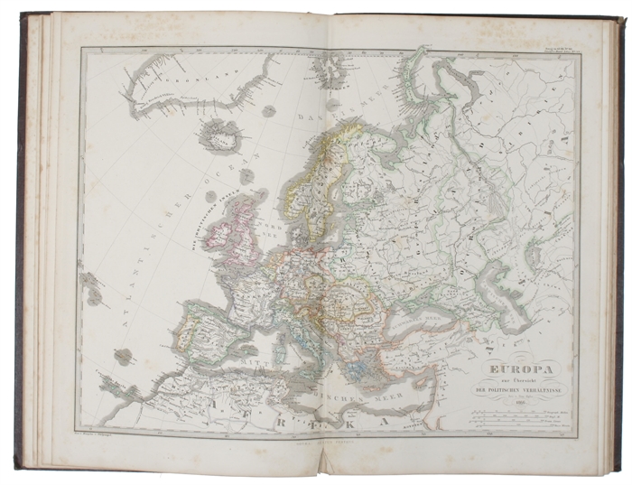 Auswahl von 31 Karten aus Stieler's Hand-Atlas über alle Theile der Erde, nach dem neuesten Zustande, und üiber das Weltgebäude. Schul-Ausgabe.