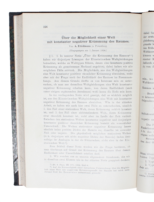 Über die Krümmung des Raumes. + Über die Möglichkeit einer Welt mit konstanter negativer Krümmung des Raumes. + (Einstein's two remarks to the first paper): Bemerkung ... + Notiz ...