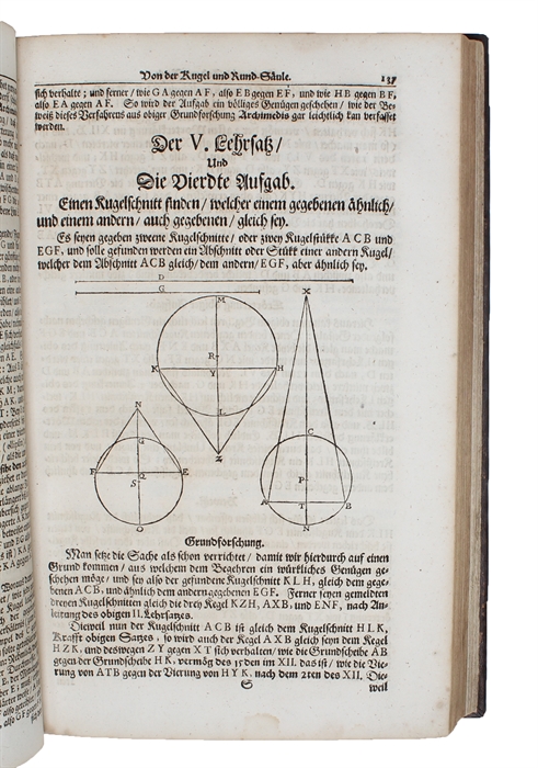 Des Unvergleichlichen Archimedis Kunst=Bücher Oder Heutigs Tags befindliche Schrifften, Aus dem Griechischen in das Hoch-Deutsche übersetzt, und mit nothwendigen Anmerkungen durch und durch erläutert von Johanne Christophoro Sturmio. (und) Des Unvergl...