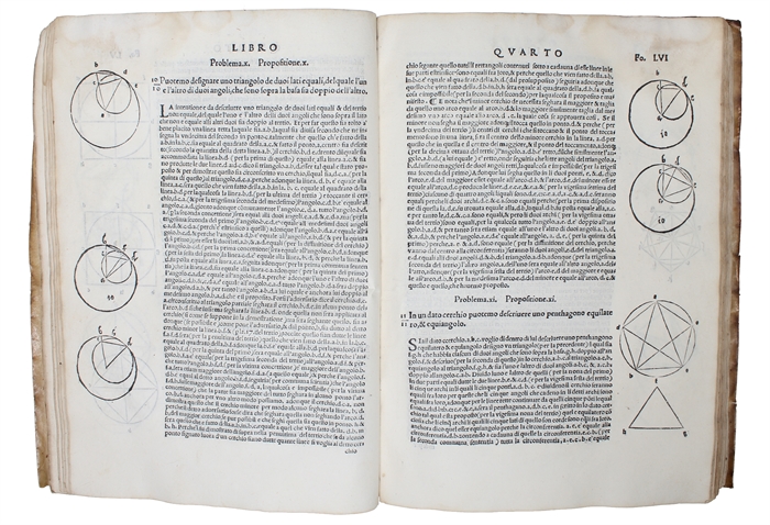 Evclide Megarense Philosopho: solo introdvtttore delle Scientie Mathematice; diligentemente Reassettato, et alla integrita ridotto per il degno Professore di tal Scientie Nicolo Tartalea, Brisciano, Secondo le due Tradottioni: e per commune commodo & ...