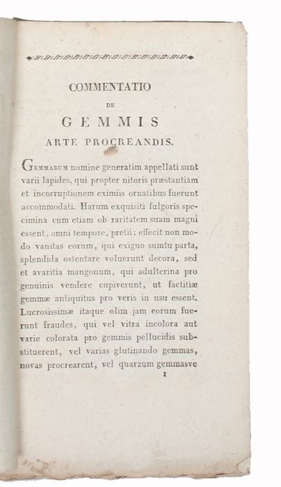 Commentatio de Gemmis arte procreandis. Cujus partem Primam(-Tertiam). Pro Gradu Philosophica Andr. August von Pfaler (et Georgius de Besche, Bened. Olav. Lille). (3 Parts).