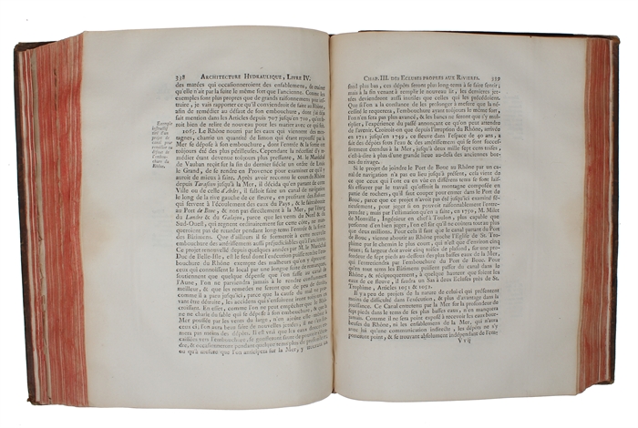 Architecture Hydraulique, ou L'Art de conduire, d'elever, et de menager les Eaux pour les differents Besoins de la Vie. 2 Vols. in 4 Parts. (Vol. I:1-2 - Vol. II:1-2).