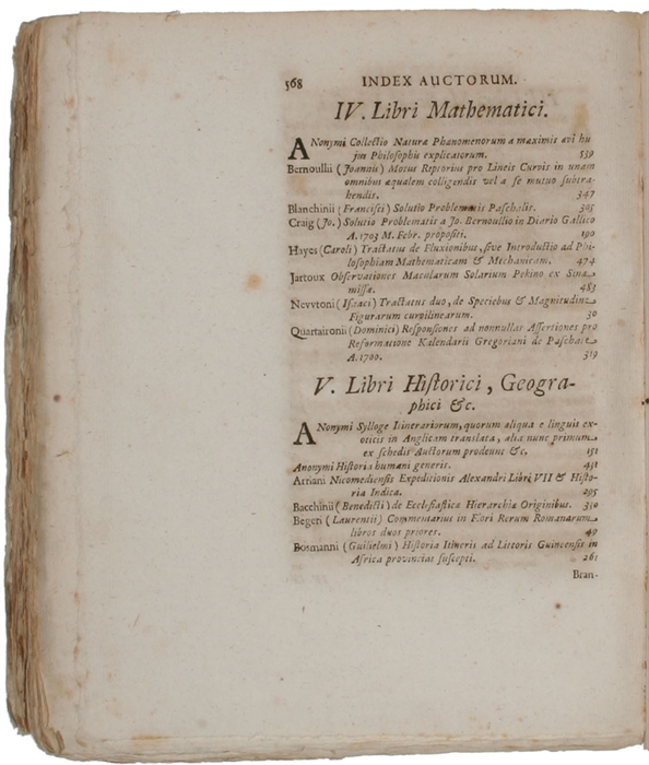 ACTA ERUDITORUM ANNO MDCCV - (REVIEW OF NEWTON'S TRACTATUS DE QUADRATURA CURVARUM).