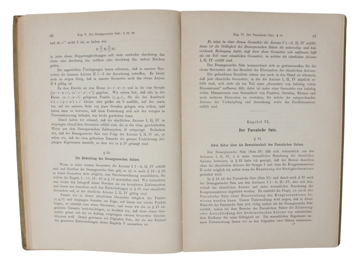 Grundlagen der Geometrie. Zweite, durch Zusätze vermehrte und mit fünf Anhängen versehene Auflage. Mit zahlreichen in den Text gedruckten Abbildungen.