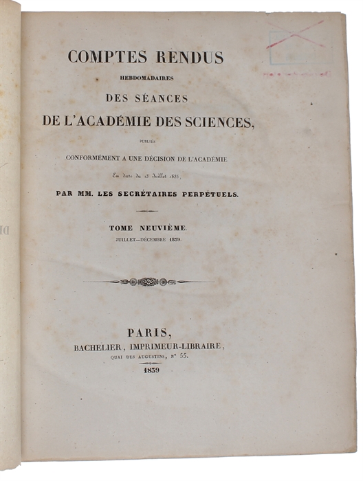 Fixation des images qui se forment au foyer d'une chambre obscure. (Seance du Lundi 7 Janvier 1839).  (+) Le Daguerréotype. (Seance du Lundi 19 Aout 1839).