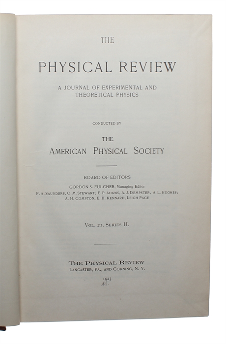 A Quantum Theory of the scattering of X-Rays by Light Elements.