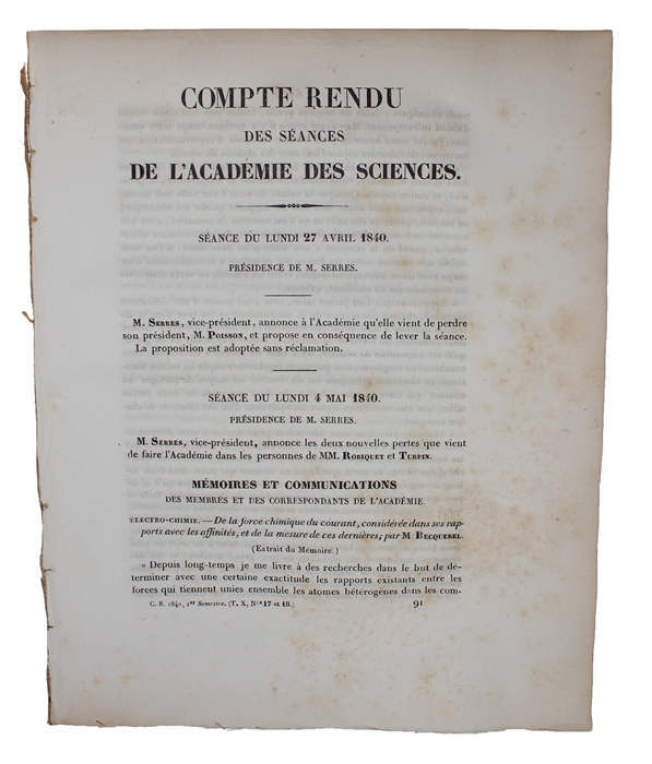 Observations pour déterminer la parallaxe annuelle de la 61e étoile du Cygne. - Extrait d'une Lettre de M. Bessel à M. de Humboldt. Note de M.Arago sur le même sujet. (Séance du Lundi 5 Novembre 1838). (+) Nouvelles observations sur la parallaxe annu...