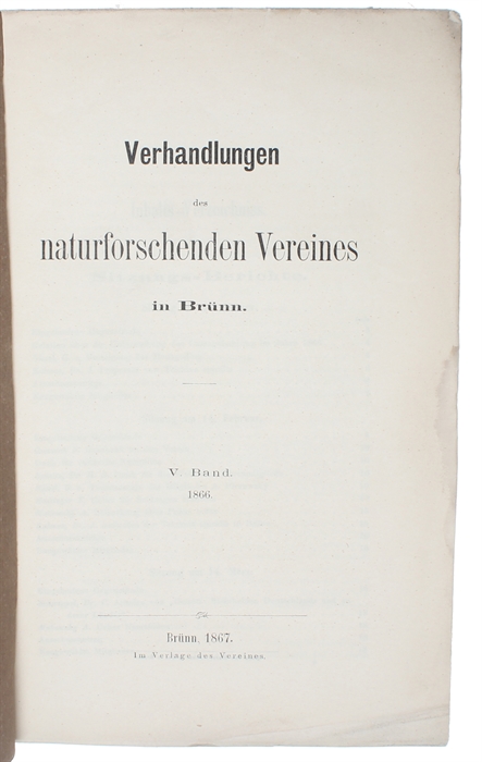 Meteorologische Beobachtungen aus Mähren und Schlesien für das Jahr 1866. [In: Verhandlungen des naturforschenden Vereins in Brünn. V. Band. 1866].