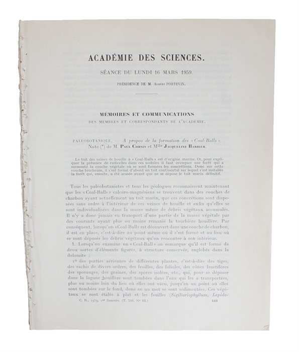 Étude des chromosomes somatiques des neuf enfants mongoliens. [In: Comptes Rendus. Academies des Sciences (Paris), 1959, 248].