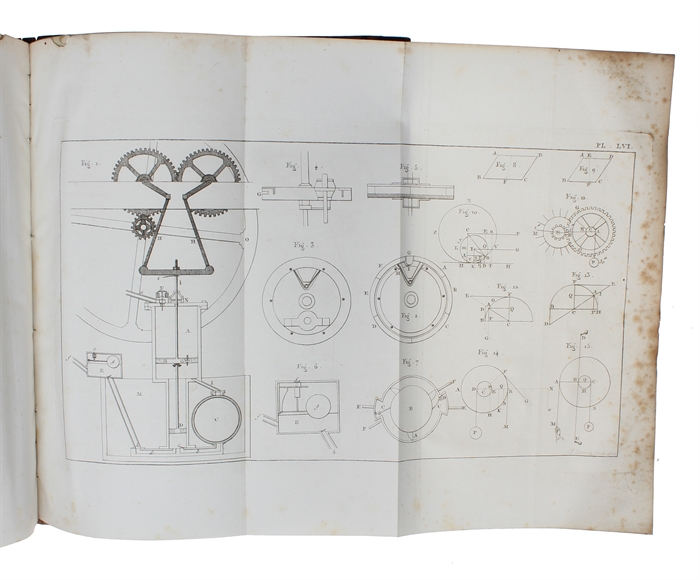 La Science de L'Ingénieur, divisée en trois Parties ou l'on traite des Chemins, des Ponts, des Canaux et des Aqueducs. Revue et augmentée par un Ingenieur du Corps royal des Ponts et Chaussées. 2 Vols. + Atlas de la Science de L'Ingénieur.