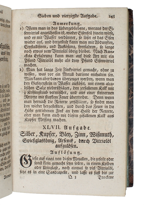 Anfangsgründe zur Metallurgischen Chimie, In einem theoretischen und practischen Theile nach einer der Natur gegründeten Ordnung abgefasset. Mit Kupfern. (+) Anfangsgründe zur Probierkunst, als der Zweyte Theil der practischen Metallurgischen Chimie wo...