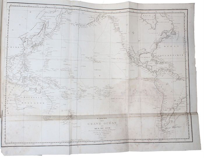 Voyage de La Pérouse autour du Monde, publié conformément au Décrets du 22 Avril 1791, et rédigé par M.L.A. Milet-Mureau. 4 Vols. + Atlas.