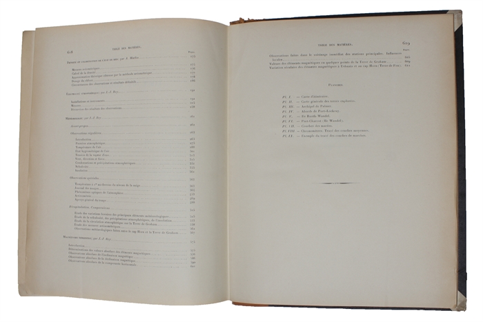 Expédition Antarctique Francaise (1903-1905). 3 Vols. (1. Journal de l'Expédition par J.-B. Charcot. - 2. Sciences naturelles. Documents Scientifiques. Géographie Physique - Glaciologie - Pétrographie par E. Gourdon. - 3. Hydrographie, Physique du Gl...