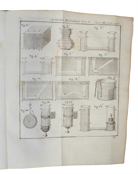 Architecture Hydraulique, ou L'Art de conduire, d'elever, et de menager les Eaux pour les differents Besoins de la Vie. 2 Vols. in 4 Parts. (Vol. I:1-2 - Vol. II:1-2).