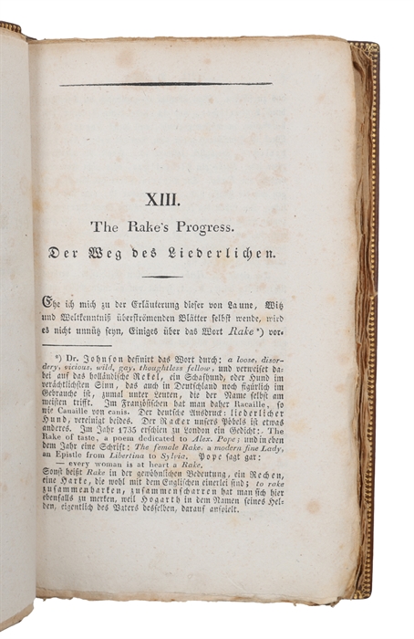 Ausführliche Erklärung der Hogarthischen Kupferstiche mit verkleinerten aber vollständigen Copien derselben von E. Riepenhausen. 1.- 14. Lieferung (alles) + Atlas.