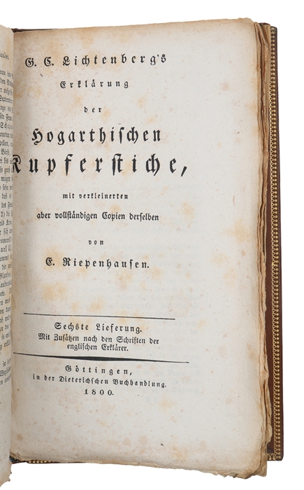 Ausführliche Erklärung der Hogarthischen Kupferstiche mit verkleinerten aber vollständigen Copien derselben von E. Riepenhausen. 1.- 14. Lieferung (alles) + Atlas.