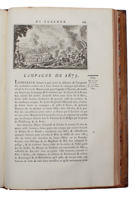 Histoire des quatre dernieres Campagnes du Marechal de Turenne. En 1672,1673,1674 & 1675. Enrichie de Cartes et de Plans Topographiques... Only Textvolume.