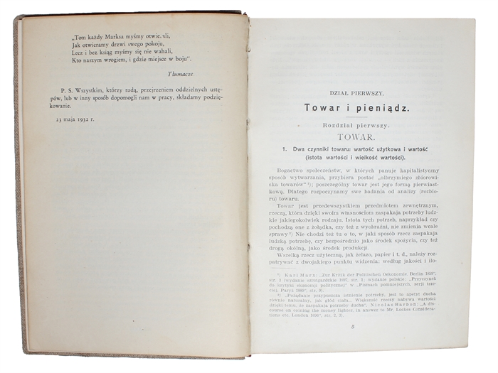 Kapital. Krytyka ekonomji politycznej. Tom I. Ksiega pierwsza. Przebieg wytwarzani kapitalu.