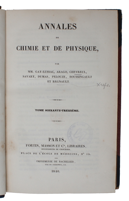 Premier Mémoire sur les Types Chimiques; Par M. J. Dumas. (+) Second Mémoire sur les Types Chimiques; par MM. J. Dumas et J.-S. Stas.