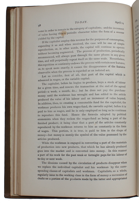 Capital. I. - The Serfdom of Work. II. - The Lordship of Wealth. [In "To-Day: A Monthly Gathering of Bold Thoughts. Vol. I. May - September, 1883].