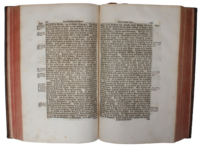 Den stormægtigste konges Christian den fierdes konges til Danmark og Norge, de venders og gothers, hertugs til Slesvig, Holsten, Stormarn og Ditmersken, greves til Oldenborg og Delmenhorst, historie, sammenskrevet af Niels Slange. 4 parts (all).