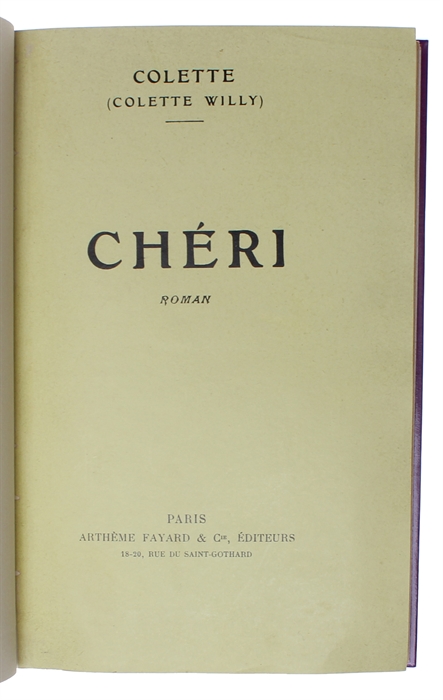 Chéri. Roman. 