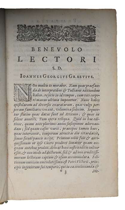 Epistolarum libri XVI ad familiares ut vulgo vocantur, ex recesione Joannis Georgii Graevii. 2 vols.