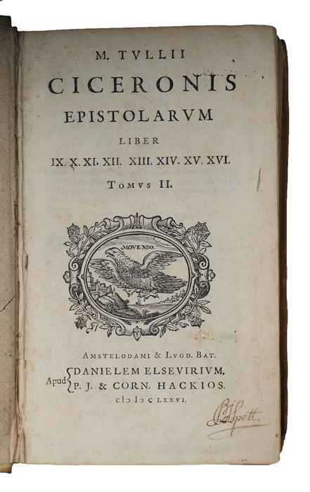 Epistolarum libri XVI ad familiares ut vulgo vocantur, ex recesione Joannis Georgii Graevii. 2 vols.