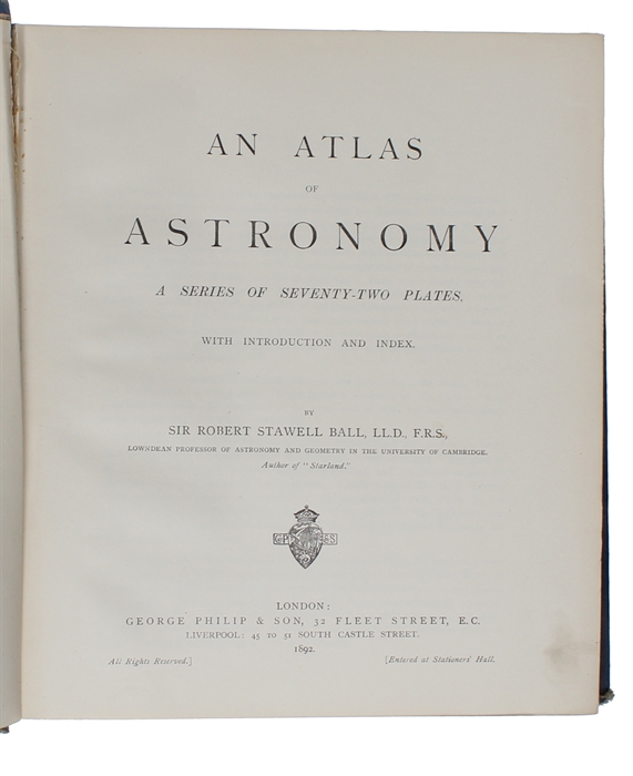 An Atlas of Astronomy. A Series of Seventy-Two Plates with Introduction and Index.