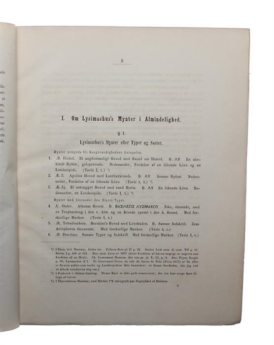 Den thraciske Konge Lysimachus's Mynter. Med IX kobberstukne Tavler.