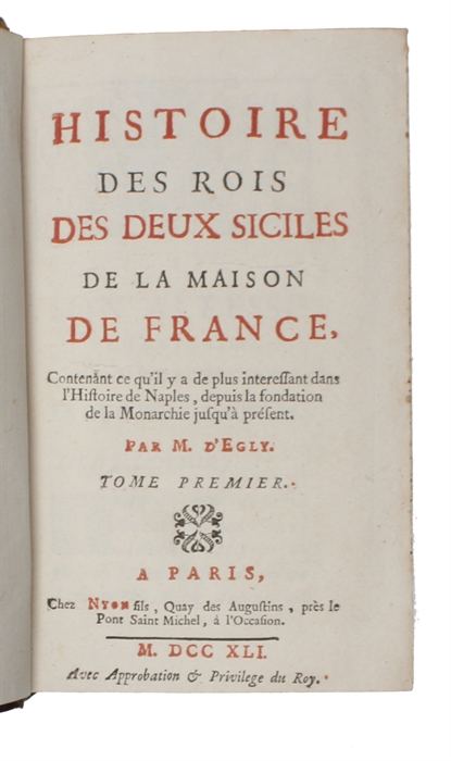 Histoire des Rois des Deux Siciles de la Maison de France. 4 vols.