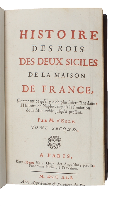 Histoire des Rois des Deux Siciles de la Maison de France. 4 vols.