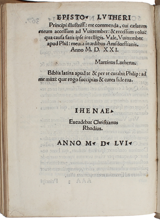 Epistolarum, Tomus primus, continens scripta viri Dei, ab anno millesimo quingentesimo septimo, usque ad annum vicesimum secundum.