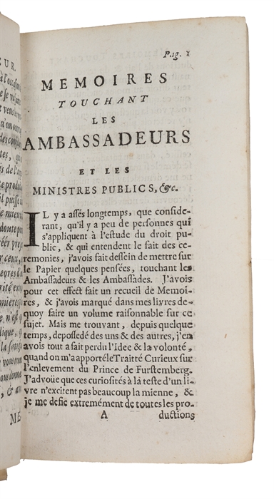 Memoires touchant les ambassadeurs, et les ministres publics (+) Reflexions sur les Memoires pour les ambassadeurs, et response au ministre prisonnier.