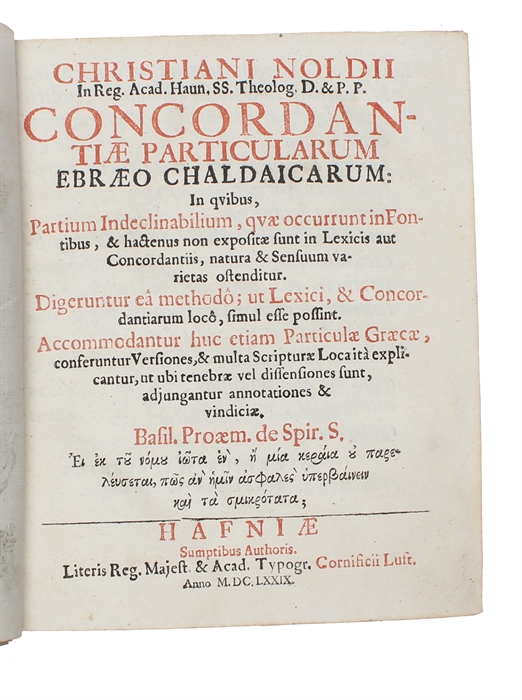 Concordantiae particularum Ebraeo-Chaldaicarum