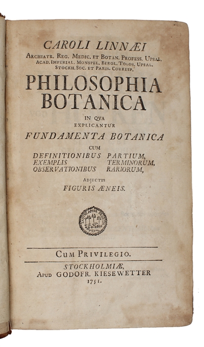 Philosophia botanica, in qua explicantur fundamenta botanica.