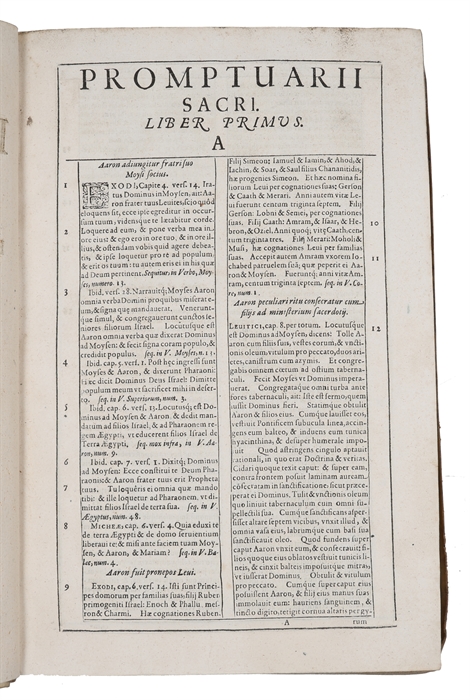 Promptuarium sacrum biblicum in quo universus textus biblicus in suos titulos distinctus, ordine alphabetico (...). Vol. 1 (out of 2). 