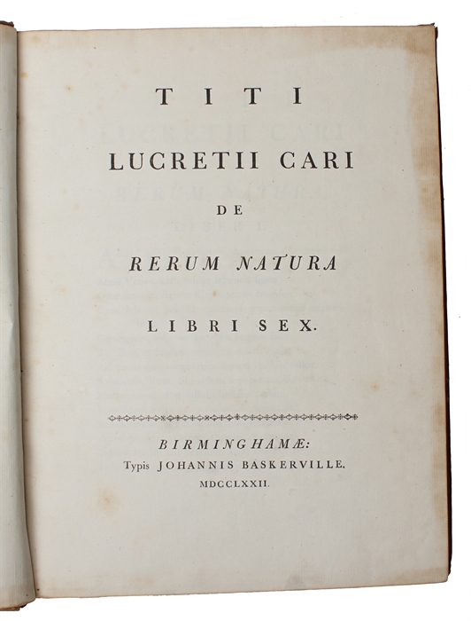 De rerum natura libri sex.