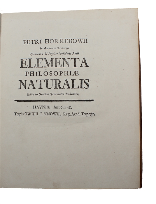 Elementa philosophiae naturalis.