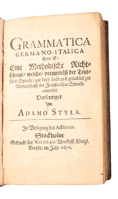 Grammatica Germano-Italica. Das ist: Eine Methodische Richtschnur (...).