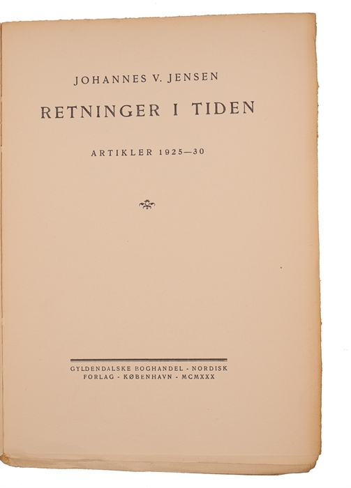 Retninger i Tiden. Artikler 1925-30.