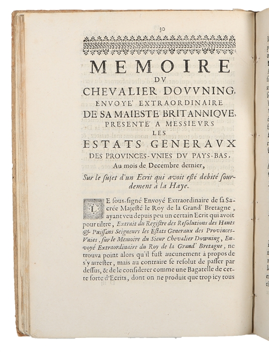 Diverses pieces servans de réponse aux discours publiez par les Hollandais, sur ce qui s'est passé entre l'Angleterre et la Hollande.

(Containing the following seven articles:)
1. Réponse á l'ecrit des Hollandais, intitulé, La replique des Seig...