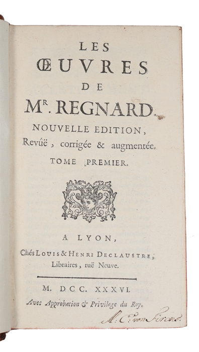 Les oeuvres de Mr. Regnard. 4 vol. 